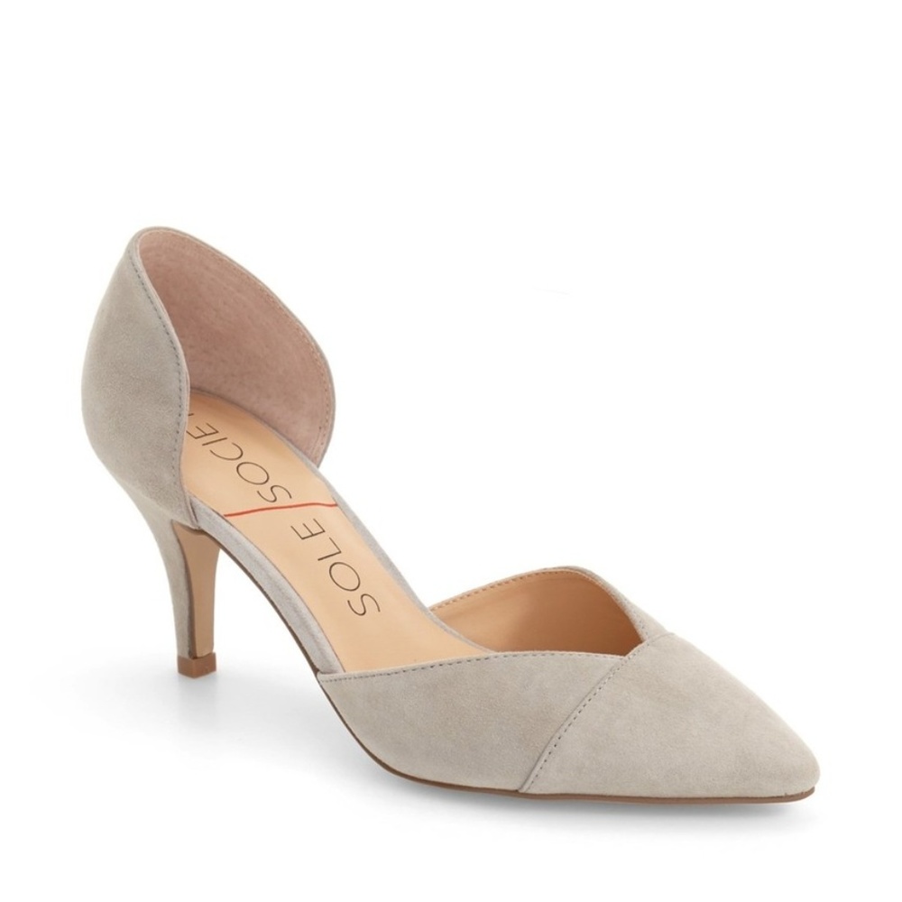 Sole Society Robbie Suede Pump Gray/Mouse